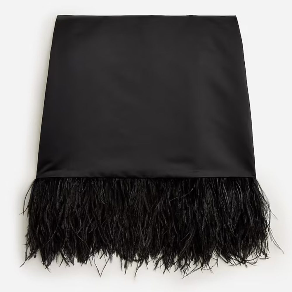 J.Crew Collection Elegant Black Feathered Skirt NWTs - Picture 2 of 4